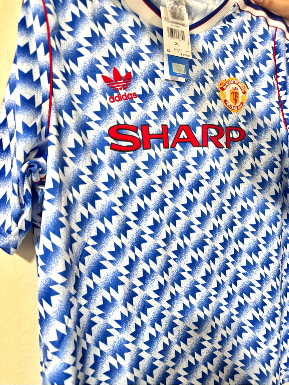 OROGINAL ADIDAS MEN’S MANCHESTER UNITED 1990/1992 KIT SIZE X-LARGE